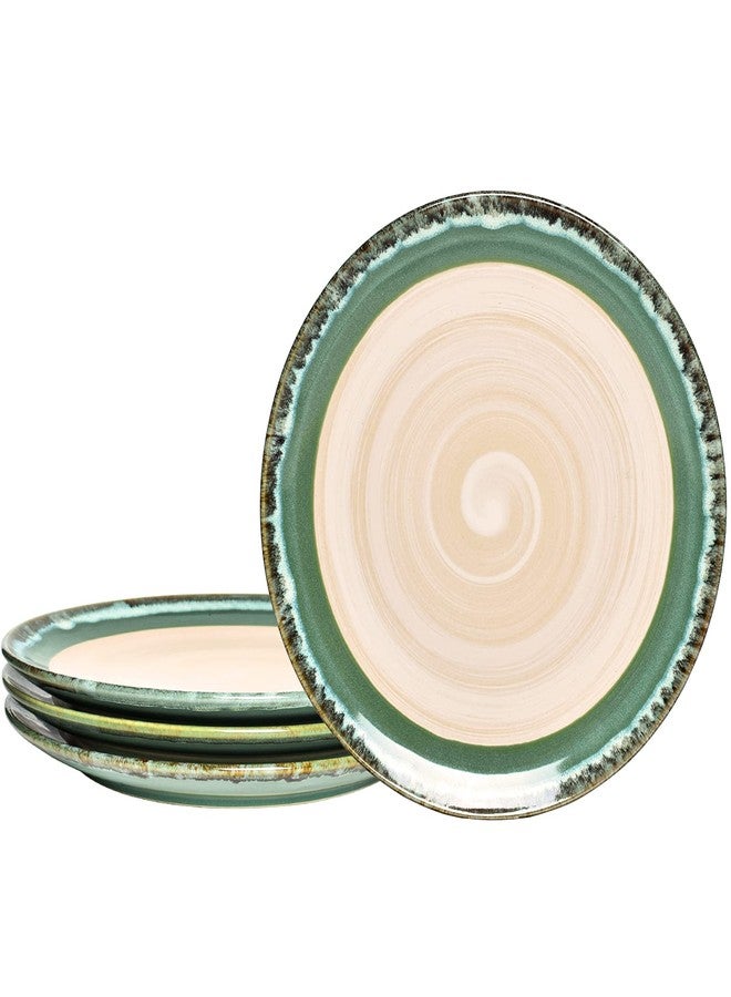 Bosmarlin Stoneware Dinner Plates, 10.5 inches, Set of 4 for Salad, Pasta, Dessert, Microwave and Dishwasher Safe (Green, 10.5 in) - Image 1