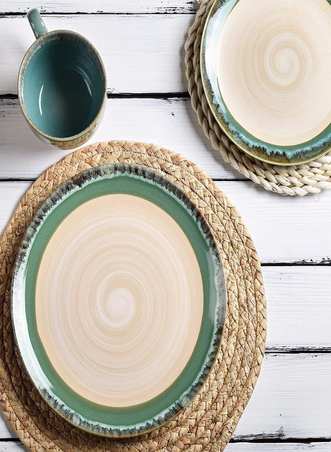 Bosmarlin Stoneware Dinner Plates, 10.5 inches, Set of 4 for Salad, Pasta, Dessert, Microwave and Dishwasher Safe (Green, 10.5 in) - Image 4