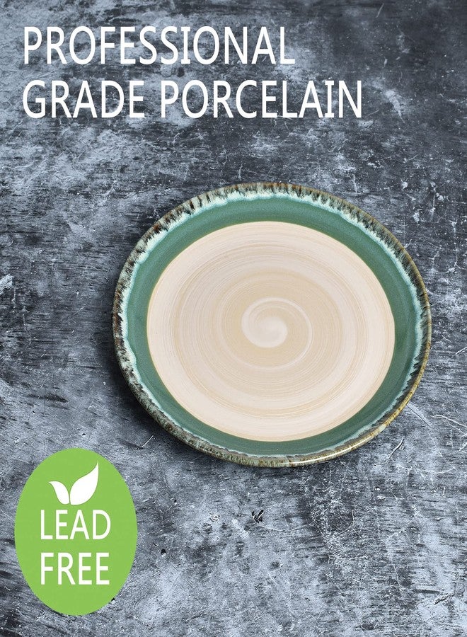 Bosmarlin Stoneware Dinner Plates, 10.5 inches, Set of 4 for Salad, Pasta, Dessert, Microwave and Dishwasher Safe (Green, 10.5 in) - Image 3
