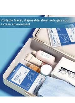 Excefore Disposable Sheet and Pillowcase Set, Hotel, Camping Portable 4 Pcs Double Bed Travel Hygiene Set, Soft, Eco-Friendly, Wash-Free Bedding Set, 1 Quilt Covers, 1 Bed Sheet and 2 Pillow Cases  - Image 4