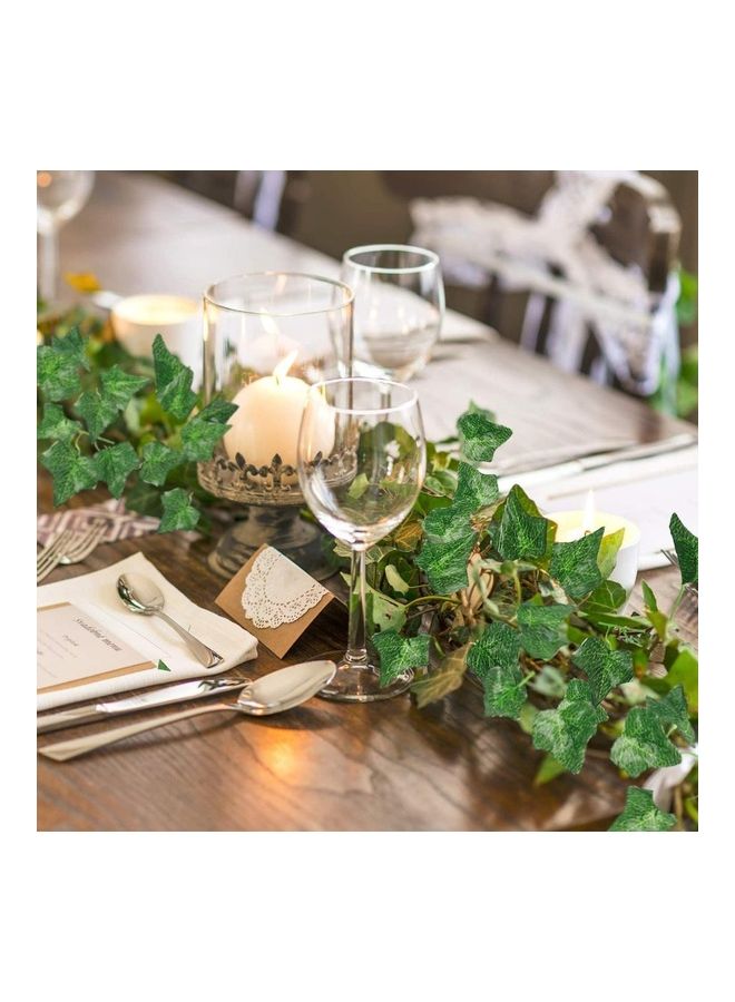 XiuWoo 2.20M Green Decorative Artificial Plant Vine, Long Green Leaf Garland for Home Decoration, Wall, Window, Balcony and Table Decor, Artificial Greenery Branch for Parties, Events and Interior & Outdoor Decoration, Pack of 12 Pieces - Image 3