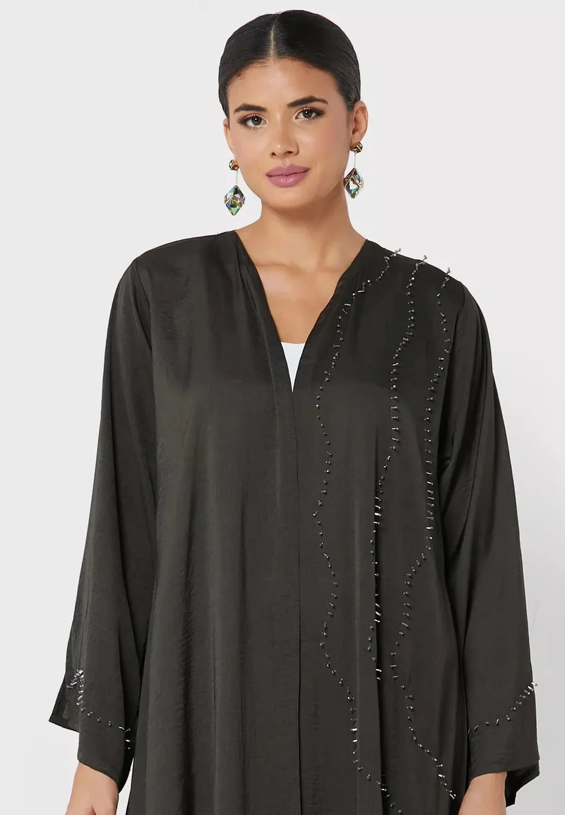 Moistreet  Flared Sleeve Open Abaya for Women | Best Price UAE