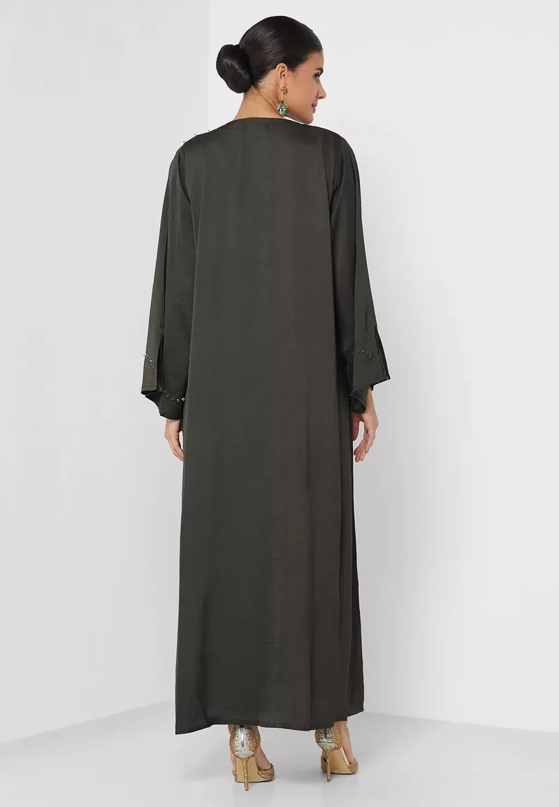 Moistreet  Flared Sleeve Open Abaya for Women | Best Price UAE