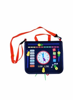 KASTWAVE KASTWAVE Montessori Toddler Busy Board, Sensory Travel Toy for Toddlers and Young Children 1-3 Years Old, Busy Book Bag, Learning to Dress Activity Toy with Alphabet for Kids  - Image 3