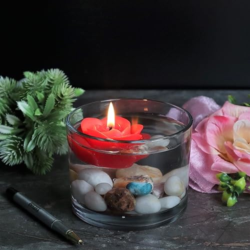 Shraddha Creation Wax Scented Floating Candles For Home Decor, Rose Fragrance, Flower Shape, Red Colour, Pack Of 8, 7 X 3 Cm - Image 4