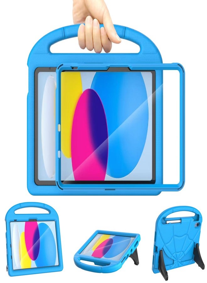 جراب أطفال لجهاز iPad A16 الجيل الحادي عشر 11 بوصة 2025/iPad الجيل العاشر 10.9 بوصة 2022، غطاء Sanyetral خفيف الوزن ومقاوم للصدمات مع واقي شاشة/حامل قلم/مقبض/حامل لجهاز iPad الجيل العاشر/الحادي عشر - أزرق - Image 1