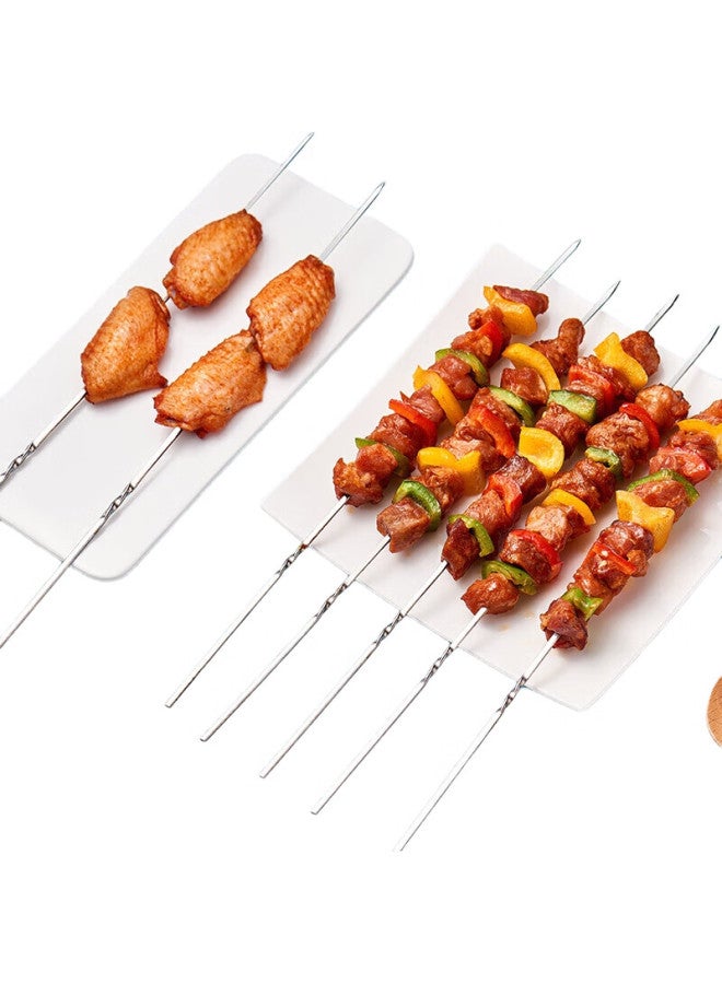 Suncojia 304 Stainless Steel Barbecue Skewers, Extended Flat Skewers, Round Grilling Needles, Lamb Kebab Skewers, Barbecue Accessories - Image 2