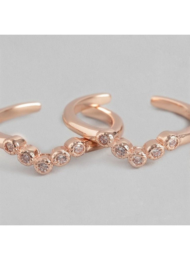 ZAVYA 925 Sterling Silver Cubic Zirconia Dreamy Wishbone Rose Gold Plated Adjustable Pair Toe Ring | Gift for Women | With Certificate and 925 Hallmark - Image 5