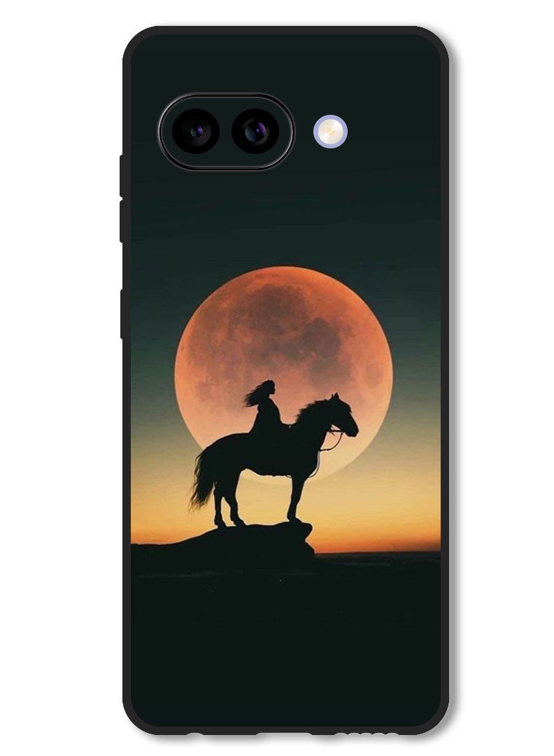 Theodor Case Compatible with Google Pixel 9A Protection Shockproof Bumper Cover Majestic Horse Sunset - Image 1