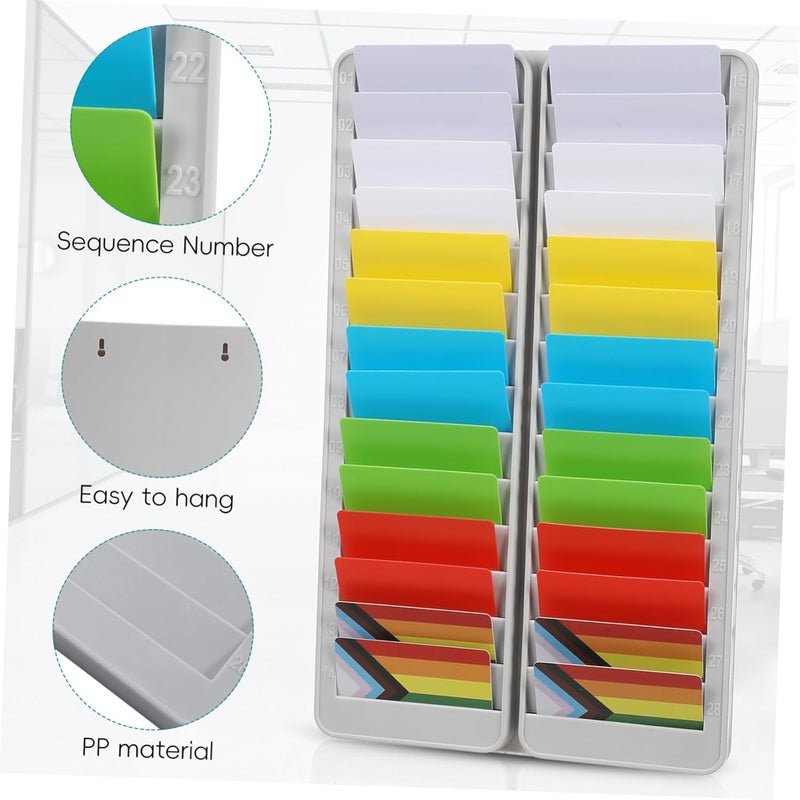 Operitacx Wall Mounted Attendance Cards Holder Compact Storage Rack for Id Ic Cards Retractable Design for Easy Access for Office and Warehouse Management - Image 3