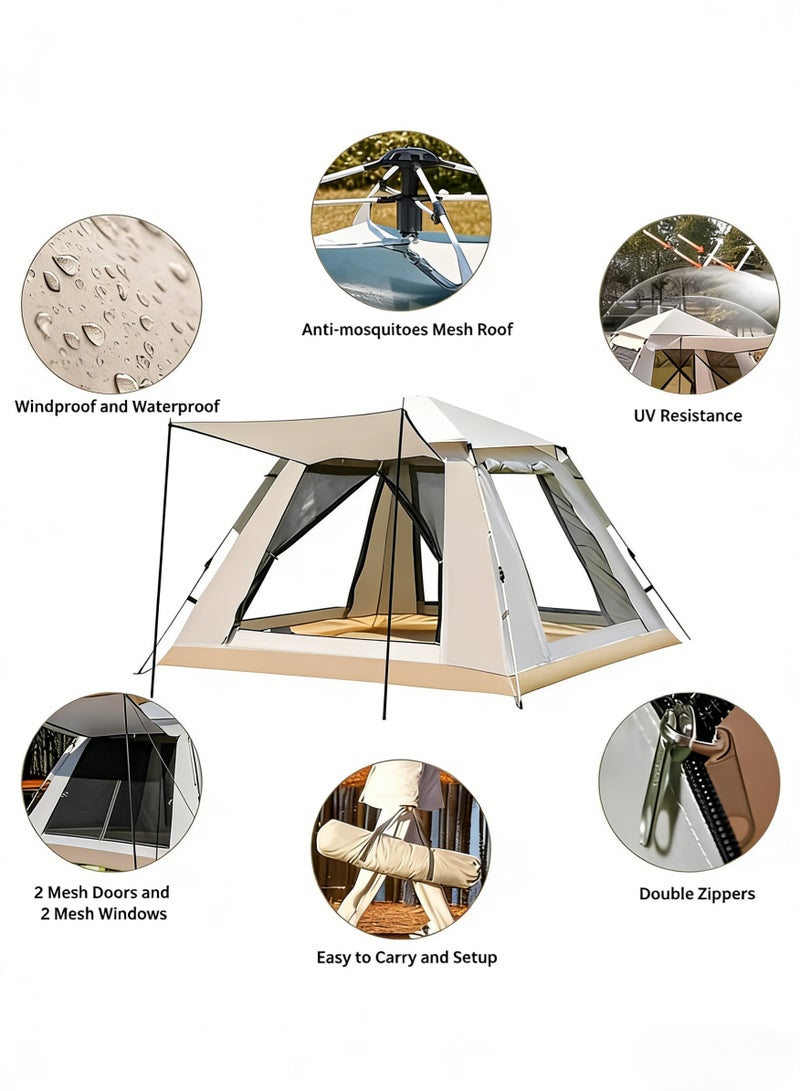 Baytvibes 6 Person Large Family Portable Camping Tent, Waterproof Windproof UV Sun Protection Durable Oxford Cloth, Ideal For Family Outdoor Camping, Hiking And Travel Activities - Image 2