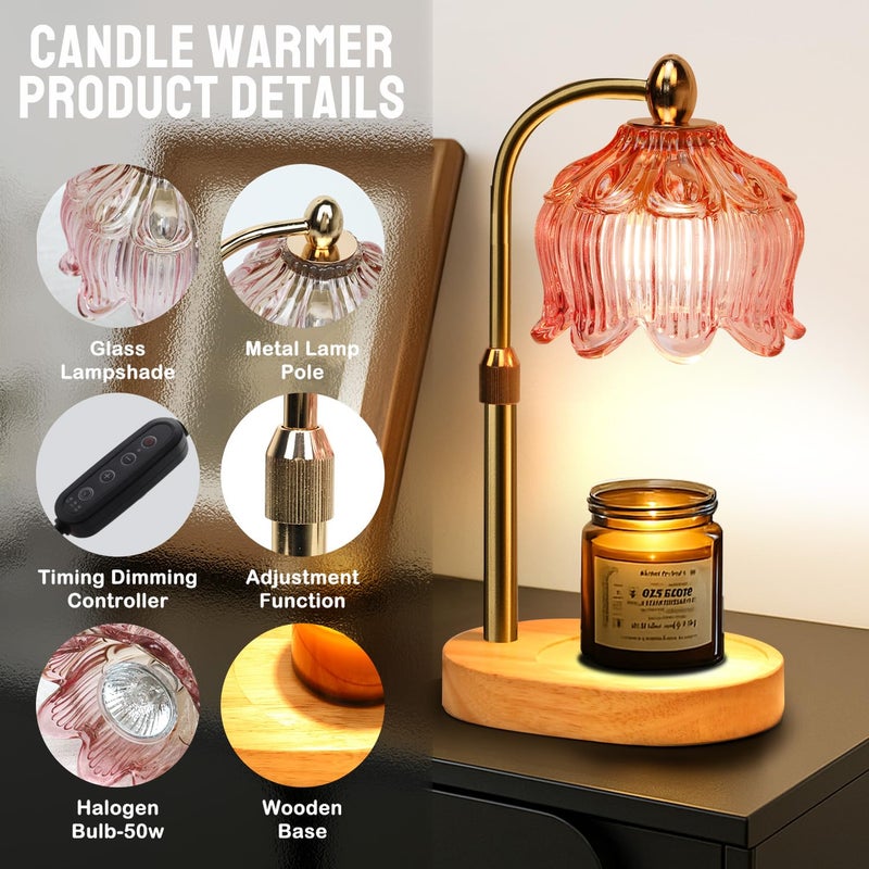 GEEZO Fragrance Candle Warmer Lampï¼ŒElectric Candle Warmer with Timer & Dimmerï¼ŒMom Christmas Birthday Gifts for Women, House Warming Gifts New Home Bedroom Decor - Image 2