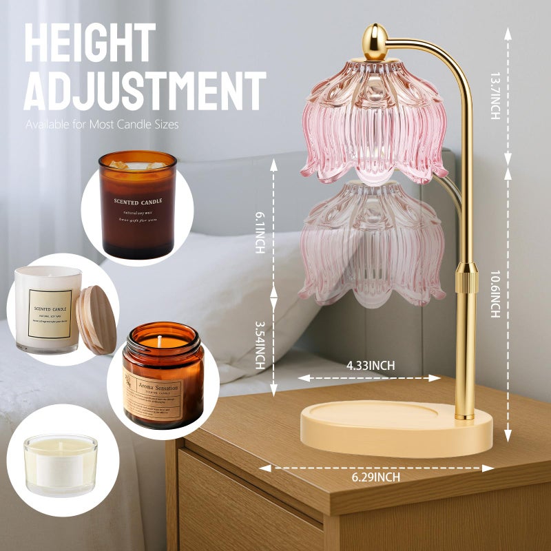 GEEZO Fragrance Candle Warmer Lampï¼ŒElectric Candle Warmer with Timer & Dimmerï¼ŒMom Christmas Birthday Gifts for Women, House Warming Gifts New Home Bedroom Decor - Image 3
