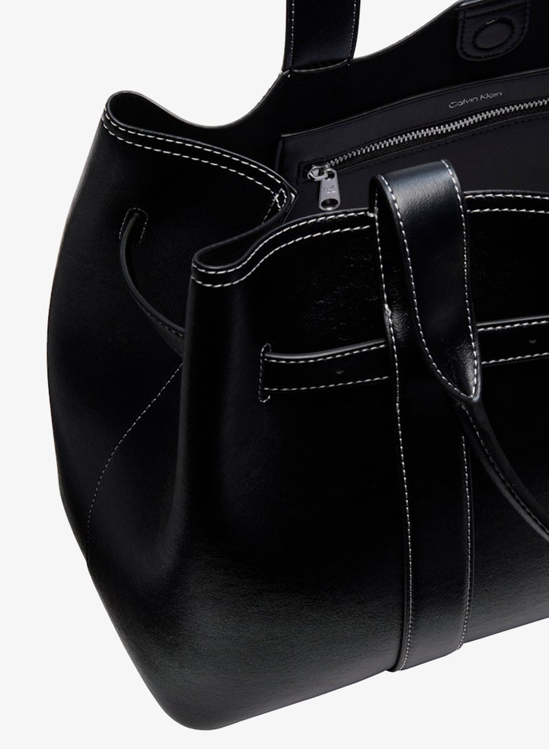 CALVIN KLEIN Buckle Metallic Logo Tote Bag - Image 4