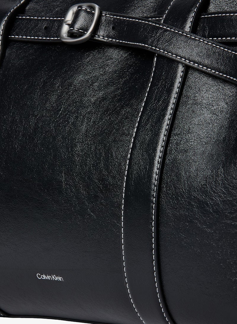 CALVIN KLEIN Buckle Metallic Logo Tote Bag - Image 3