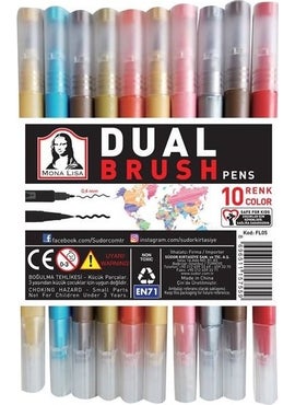 Dual Fineliner + Brush 10 Color Set