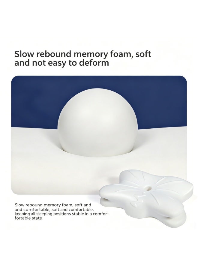 Adult Ergonomic Memory Pillow, Slow Rebound Memory Foam Neck Protection, Light Blue - Image 2