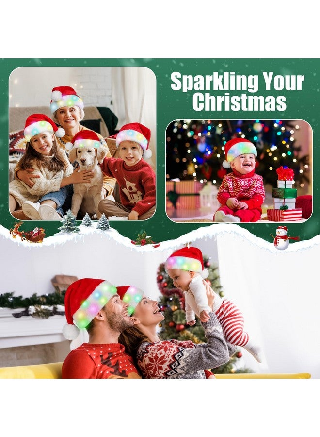 RELPOM RELPOM Santa Hat Kids, Light Up Christmas Hat, Fluffy Fur Santa Claus Hat With LED Lights, Red VelvetSanta Hat For Boys Girls - Image 3