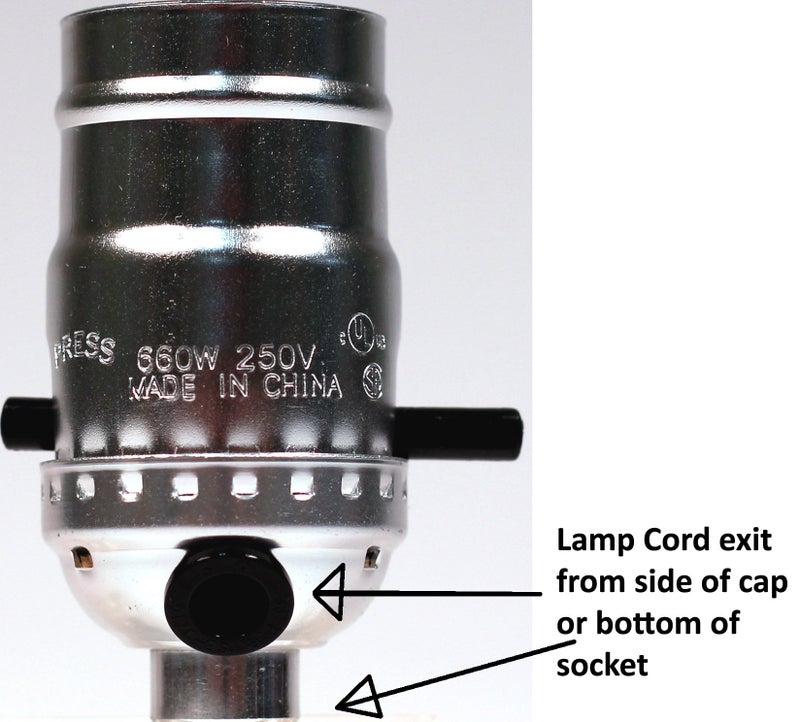 Creative Hobbies Silver Push Thru On/Off Lamp Sockets - Medium Base, Side Outlet Cap | Pack of 2 - Image 5