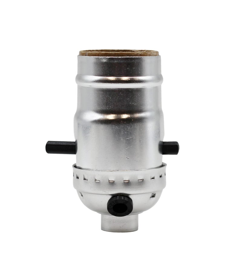 Creative Hobbies Silver Push Thru On/Off Lamp Sockets - Medium Base, Side Outlet Cap | Pack of 2 - Image 2