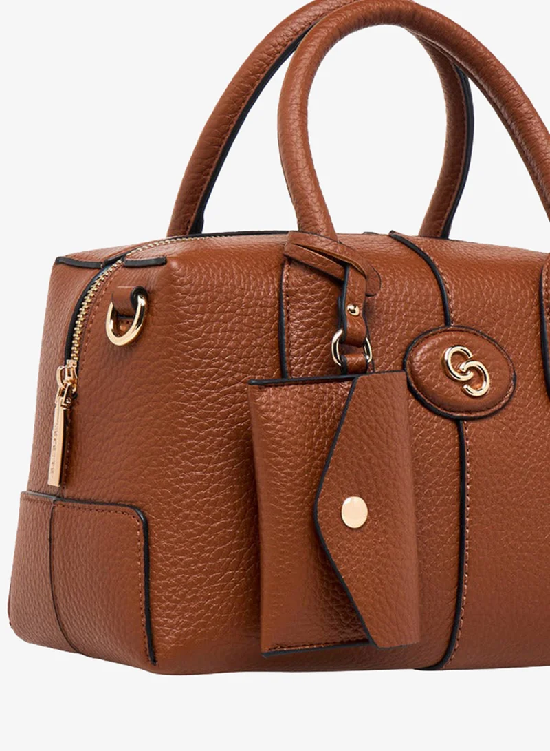Celeste TAN Solid Tote Bag with Coin Purse and Double Handle for Women | Best Price UAE
