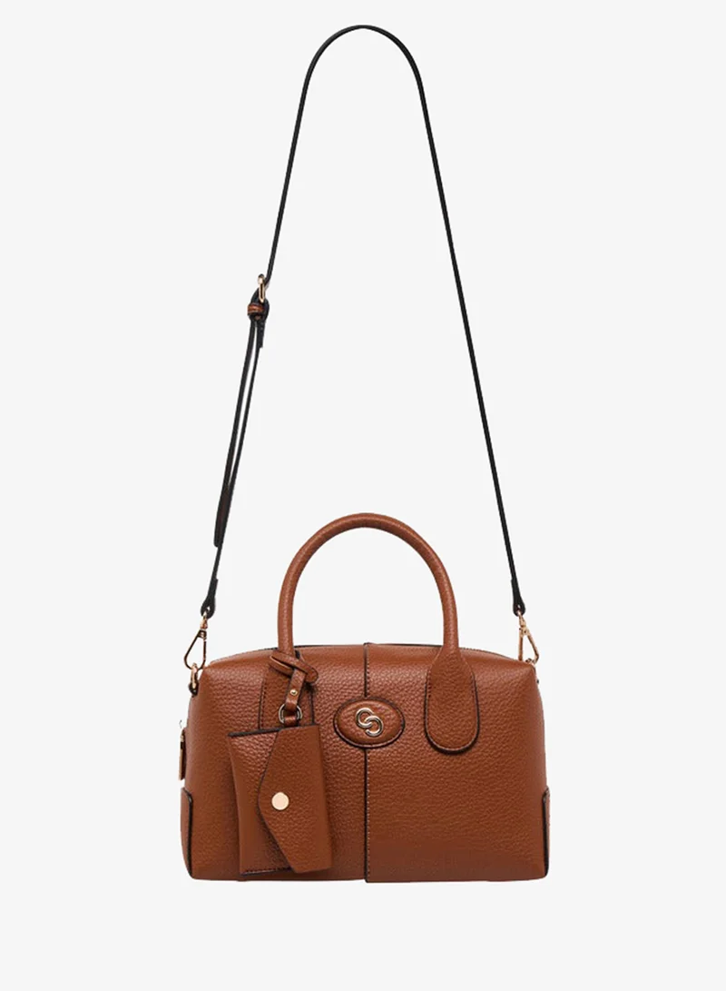 Celeste TAN Solid Tote Bag with Coin Purse and Double Handle for Women | Best Price UAE