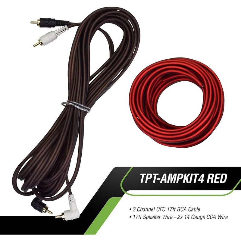تيمبانو Timpano Amplifier Wiring Kit - 4 Gauge Amp Kit 2000 Watts Car Amplifier Installation CCA Cables Kit – 150 Amp Fuse Single Amp TPT-AMPKIT4 RED - Image 5