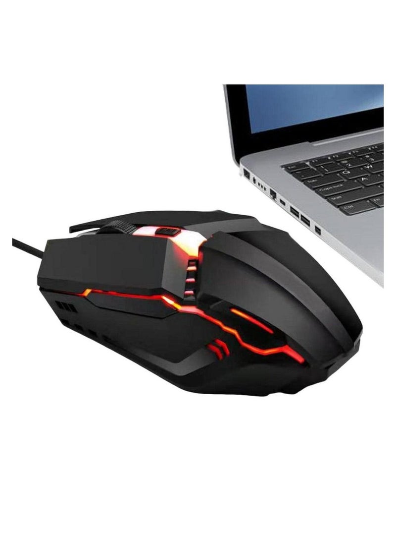 AROAQ Gaming Mouse Adjustable 1600DPI Wired USB Cable LED Optical Gamer Mouse for PC Computer Laptop - Image 1
