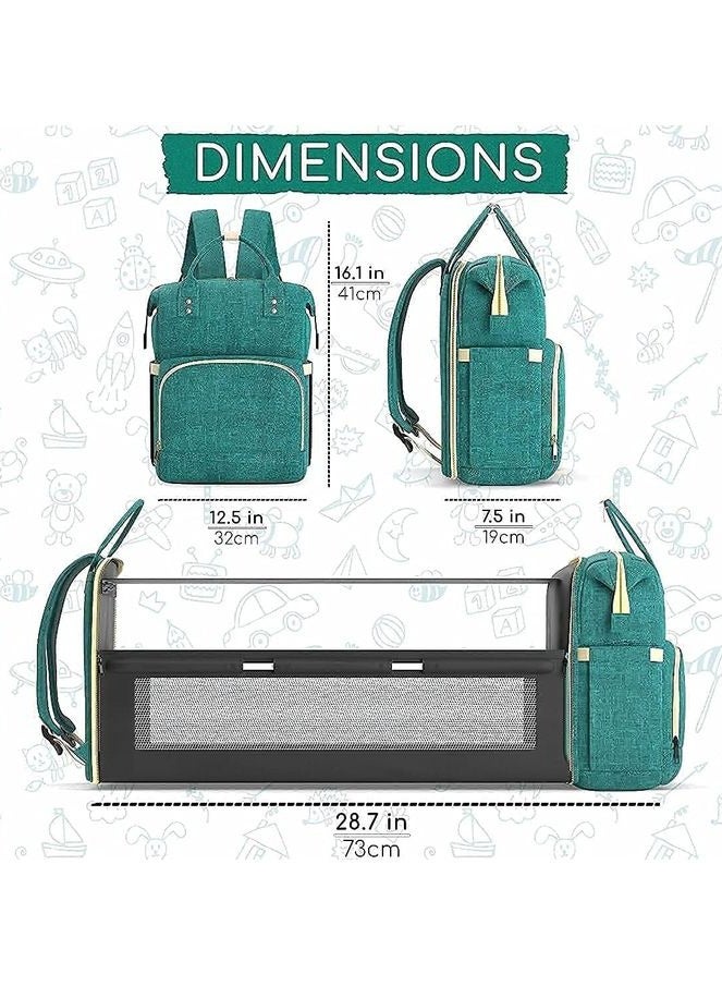 Backpack for Baby Supplies - Multi-Use Green Diaper Bag  - Image 3