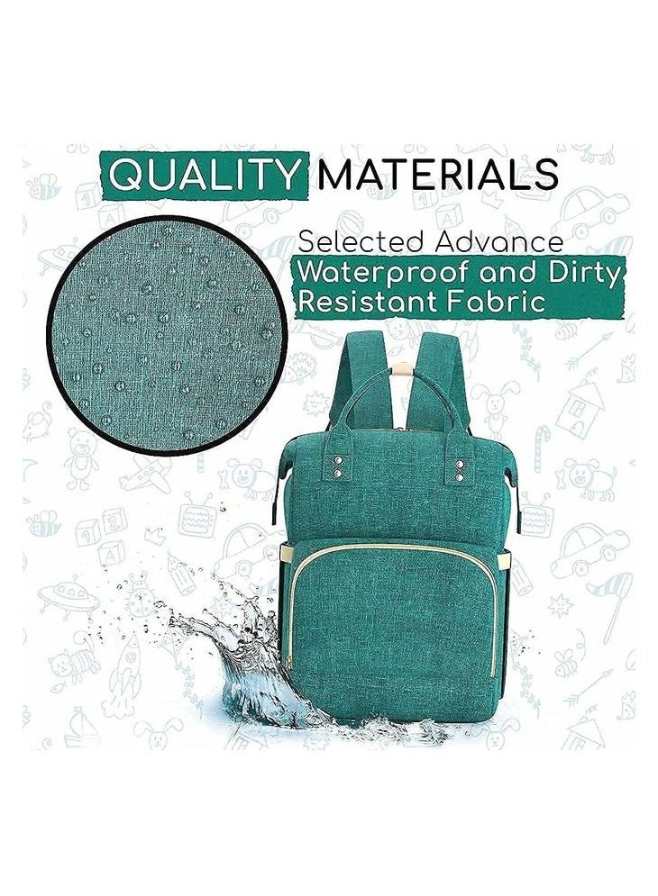 Backpack for Baby Supplies - Multi-Use Green Diaper Bag  - Image 4