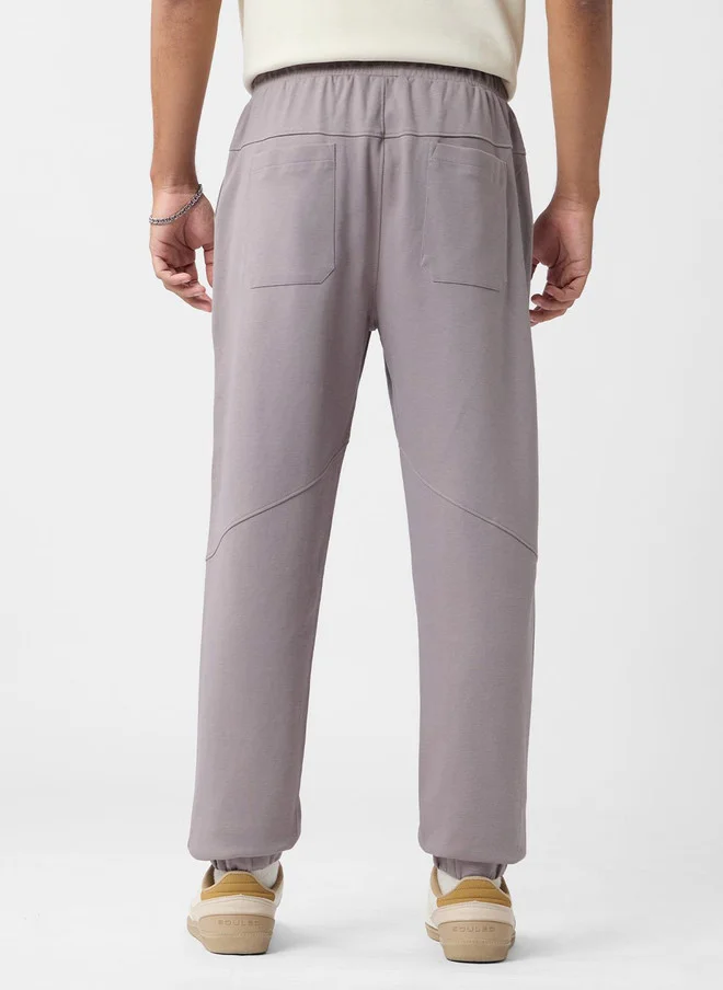 The Souled Store  The Souled Store Men Oversized Fit Solid Grey Joggers  | Best Price UAE