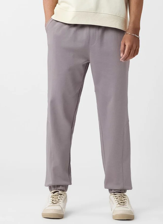 The Souled Store  The Souled Store Men Oversized Fit Solid Grey Joggers  | Best Price UAE