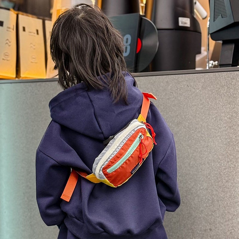 New Male And Female Baby Chest Bag Trendy And Cool Design Crossbody Bag Outdoor Sports Contrasting Color Shoulder Bag - Image 4