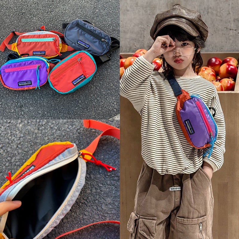 New Male And Female Baby Chest Bag Trendy And Cool Design Crossbody Bag Outdoor Sports Contrasting Color Shoulder Bag - Image 2