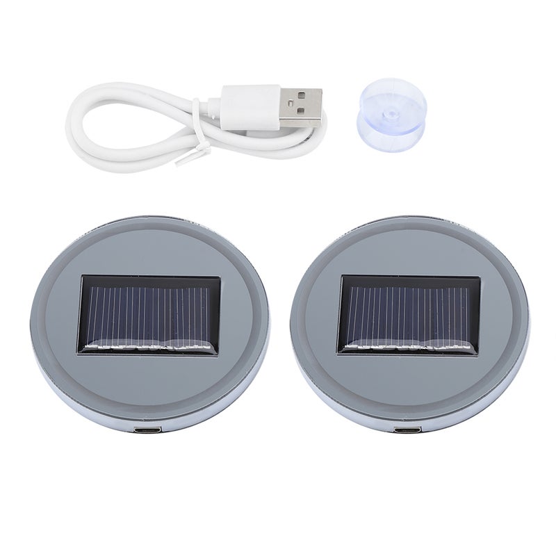 2pcs Solar LED Cup Pad Holder RGB 7 Colors Lights USB Car Bottle Bottom Mat - Image 1