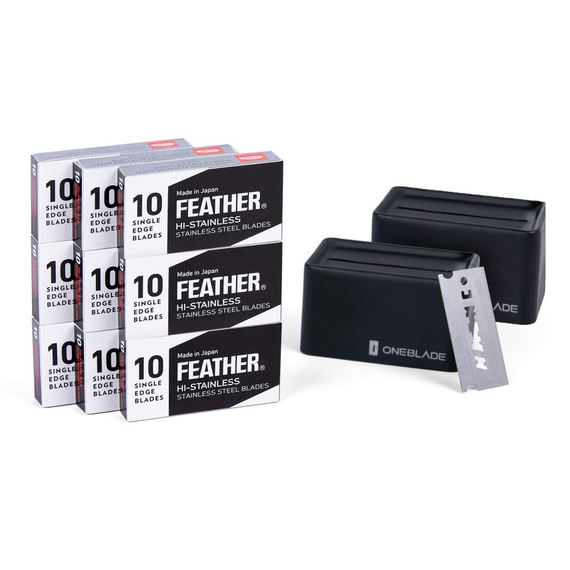 90 Feather FHS10 Japanese Steel Razor Blades Refill for OneBlade Core Hybrid Genesis Razors Single Blade Razor