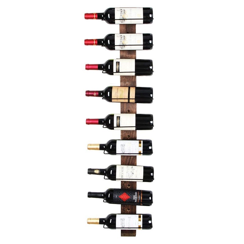 J JACKCUBE DESIGN Wall Mount Wine Rack Organizer for 9 Bottles, Elegant and Simple Rustic Wood Wine Storage Display Holder for Kitchen and Home Décor- MK699A - Image 4