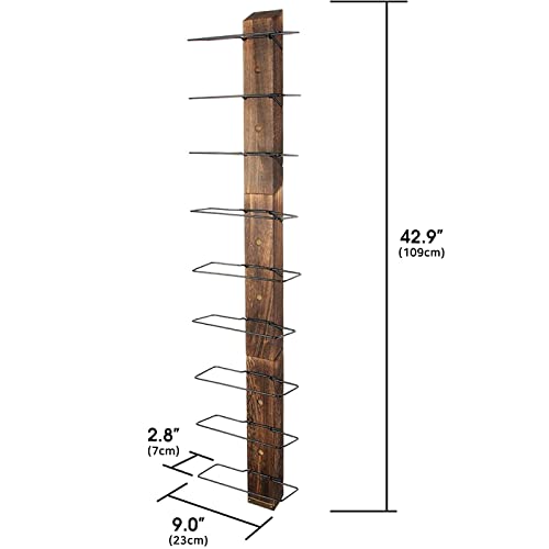 J JACKCUBE DESIGN Wall Mount Wine Rack Organizer for 9 Bottles, Elegant and Simple Rustic Wood Wine Storage Display Holder for Kitchen and Home Décor- MK699A - Image 3