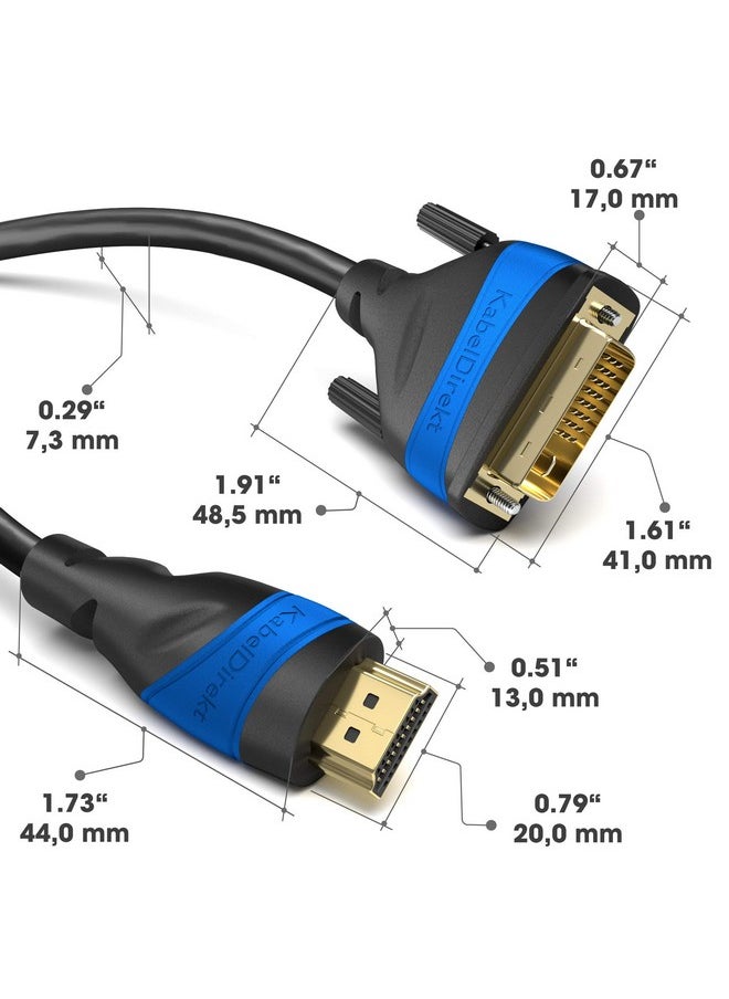 KabelDirekt - Hdmi Dvi Adapter Cable With A.I.S. Signalinterference Protection 6Ft (Bidirectional Dvid 24+1 Hdmi Monitor Cable Connect Hdmi Device To Dvi Monitor Or Vice Versa Full Hd 1080P) By Cabledirect - Image 1