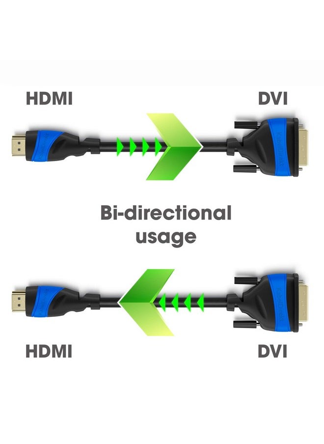 KabelDirekt - Hdmi Dvi Adapter Cable With A.I.S. Signalinterference Protection 6Ft (Bidirectional Dvid 24+1 Hdmi Monitor Cable Connect Hdmi Device To Dvi Monitor Or Vice Versa Full Hd 1080P) By Cabledirect - Image 1