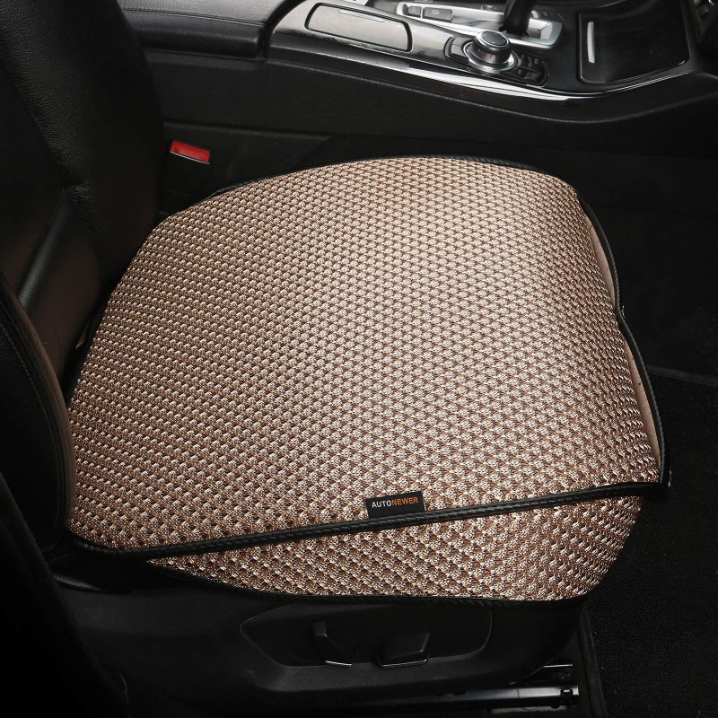 Auto Newer Breathable Universal Four Seasons Car Seat Coversï¼ŒLuxury Car Seat Cushion ï¼ŒProtectors for Front Seat Bottoms,Compatible with 95% Vehiclesï¼Œ Fit for Cars Truck SUV (Gold Beige,1PCS) - Image 1