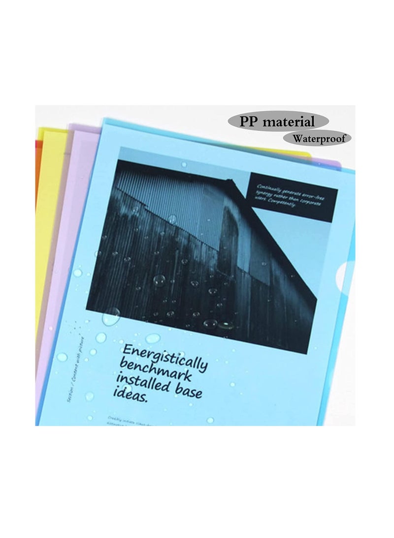 Terabyte Plastic Pocket Folders 10Pcs Clear Document Folders for A4 Size 5 Assorted Colors  - Image 3