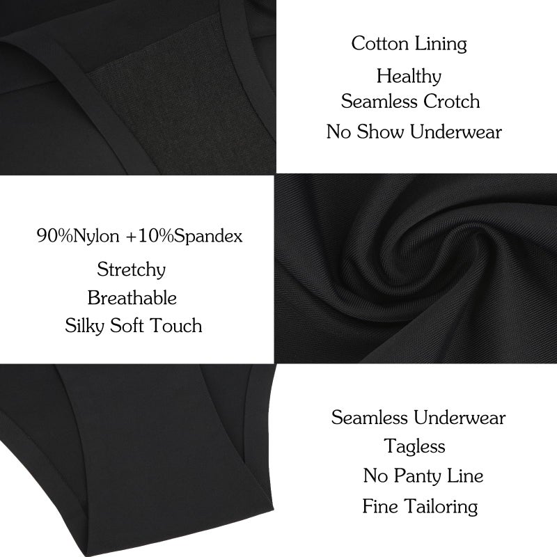 OJCNBV Seamless Underwear for Women No Show Panties Invisibles Briefs Soft Stretch Bikini Underwears 6 Pack - Image 5