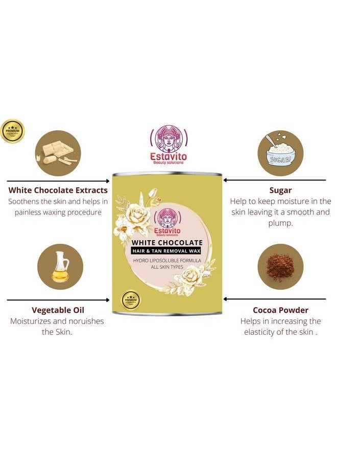 ESTAVITO - White Chocolate Wax 780Ml For Hair & Tan Removal ; For Arms Legs And Full Body ; - Image 1