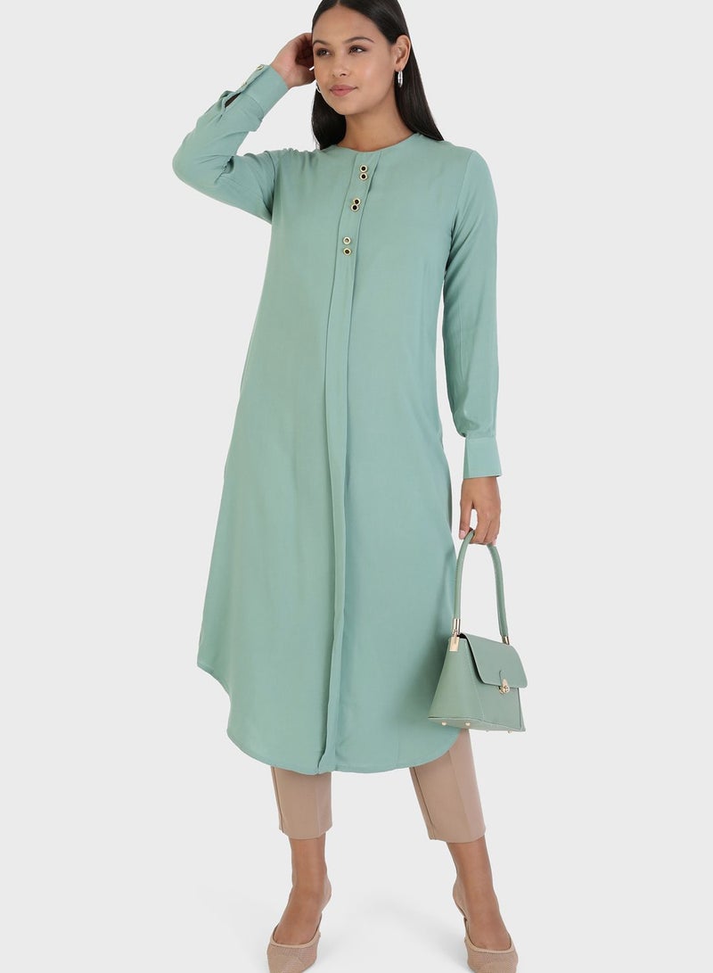 Modanisa Belt Detail Crew Neck Tunic - Image 4