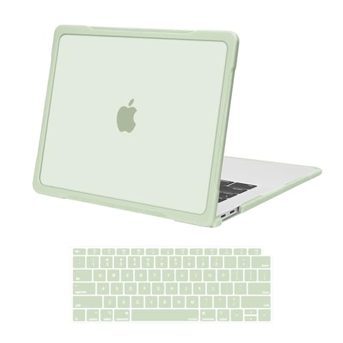 MOSISO Compatible with MacBook Air 13 inch Case M1 2021 2020 2019 2018 A2337 M1 A2179 A1932 ReducesFingerprints Case with Soft TPU Bumper ShellKeyboard Cover for MacBook Air 133 M1 Sage Green - Image 1