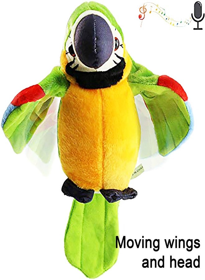 في جراسب لعبة ببغاء ناطق من VGRASSP للأطفال، مهما قلت سيكرر، مرح، تعليمي، مساعد جيد يجلب لك السعادة! لعبة ببغاء قطيفة ناطقة (أخضر - مطبوع) - Image 2