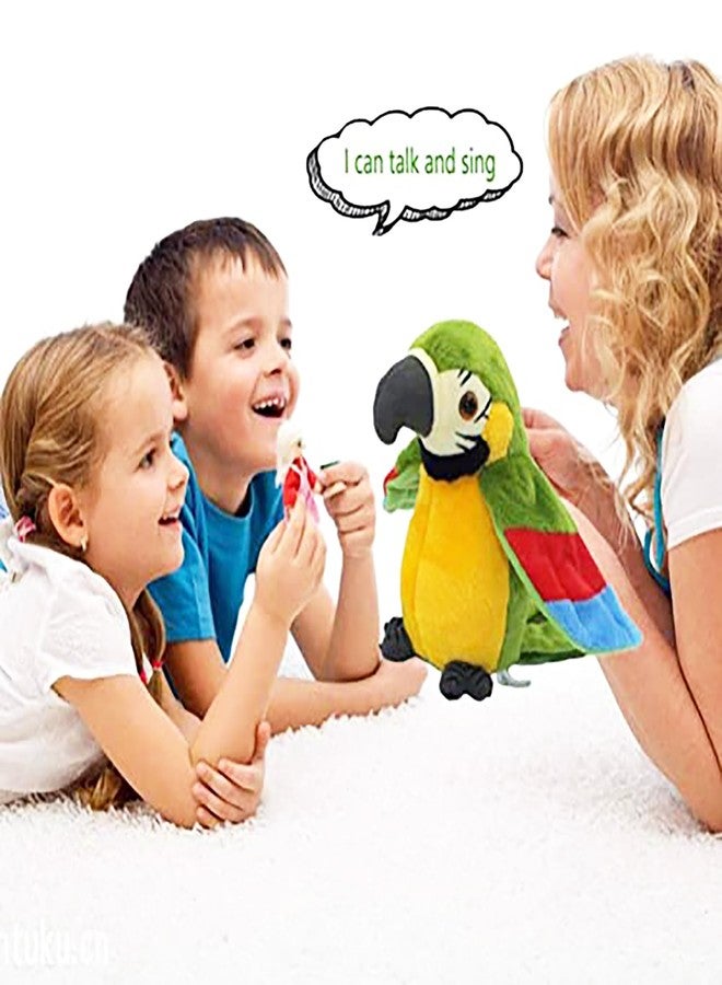 في جراسب لعبة ببغاء ناطق من VGRASSP للأطفال، مهما قلت سيكرر، مرح، تعليمي، مساعد جيد يجلب لك السعادة! لعبة ببغاء قطيفة ناطقة (أخضر - مطبوع) - Image 5
