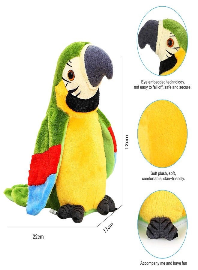 في جراسب لعبة ببغاء ناطق من VGRASSP للأطفال، مهما قلت سيكرر، مرح، تعليمي، مساعد جيد يجلب لك السعادة! لعبة ببغاء قطيفة ناطقة (أخضر - مطبوع) - Image 3