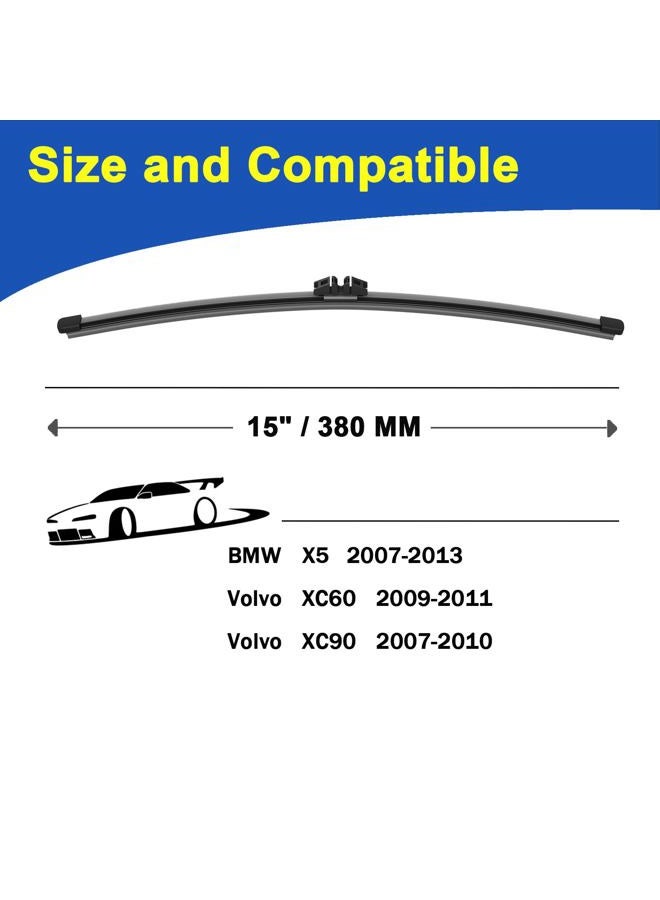 SIMPWIBLD 15 inch Rear Wiper blades Replacement for 2007-2013 BMW X5/2009-2011 Volvo XC60 Windshield wiper blades (Pack of 1) - Image 2